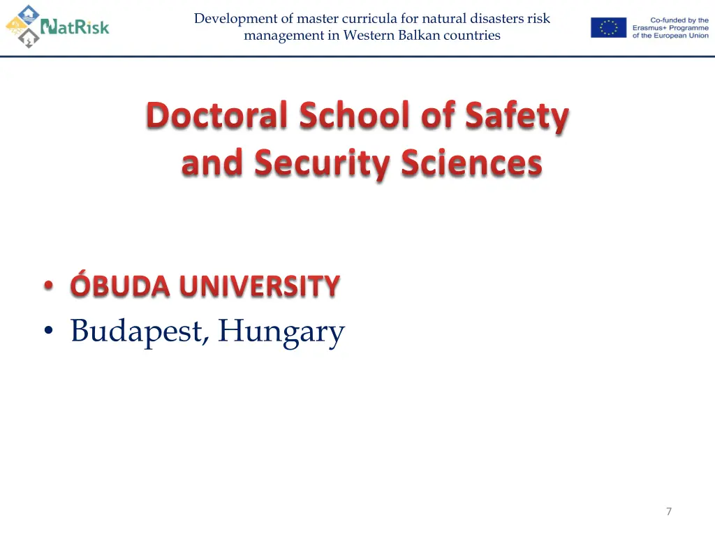 development of master curricula for natural 6