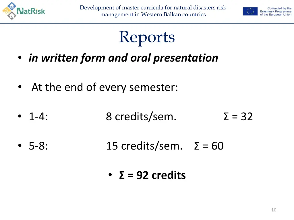 development of master curricula for natural 9