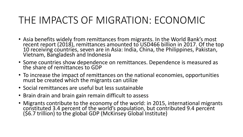 the impacts of migration economic
