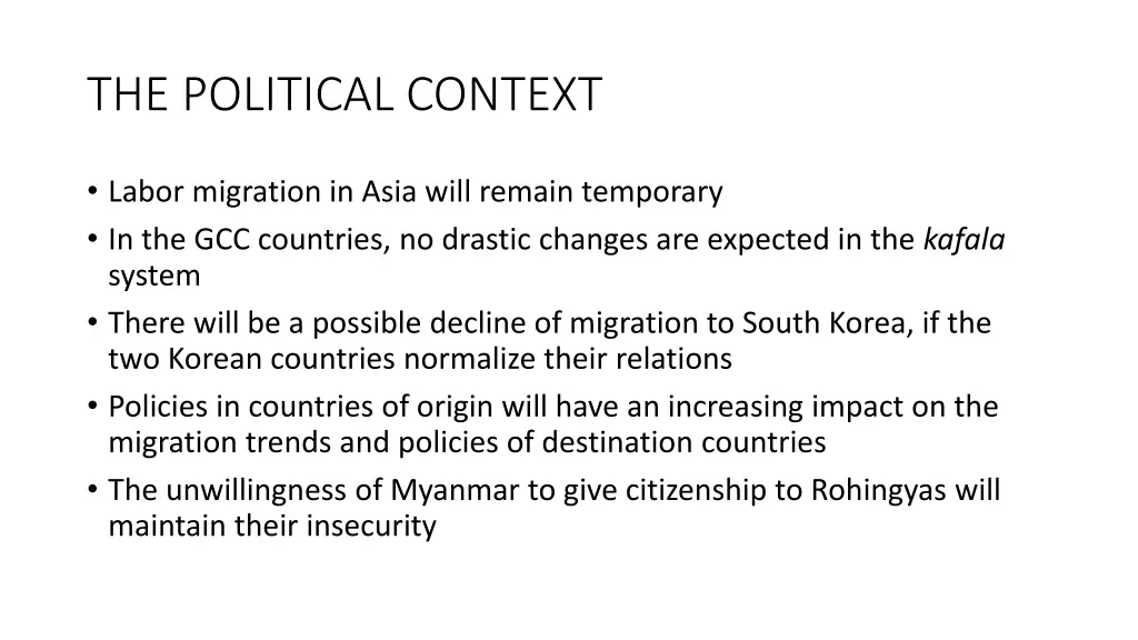 the political context