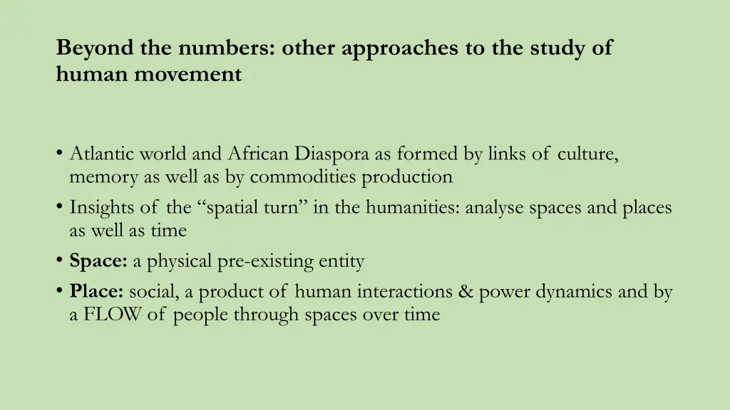 beyond the numbers other approaches to the study