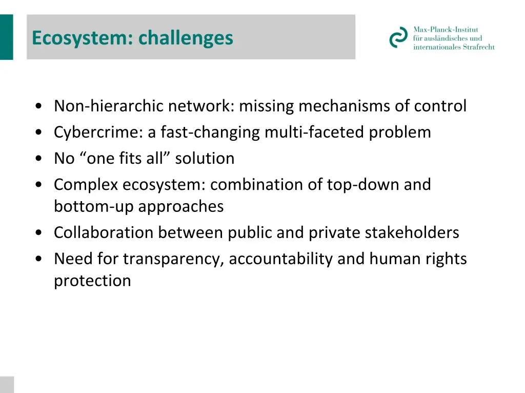 ecosystem challenges