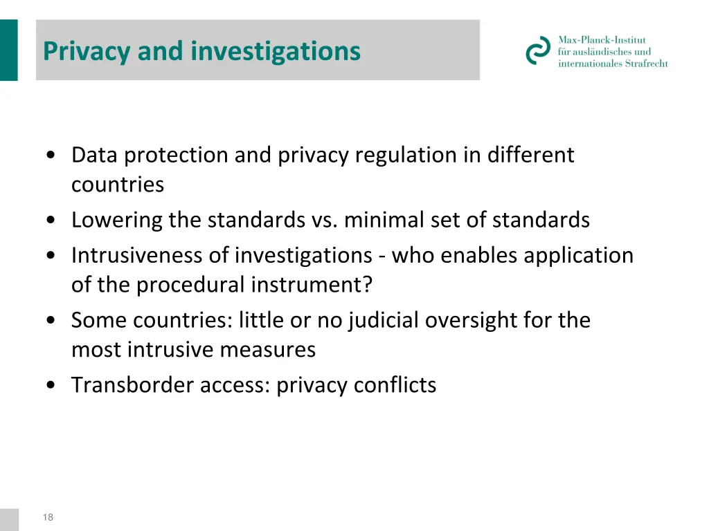 privacy and investigations