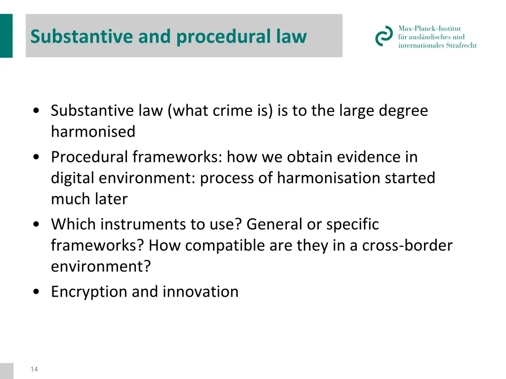 substantive and procedural law