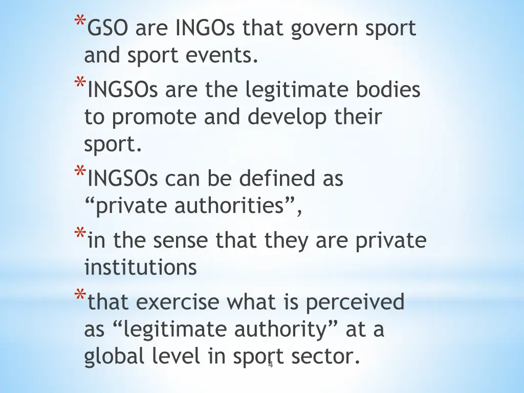 gso are ingos that govern sport and sport events