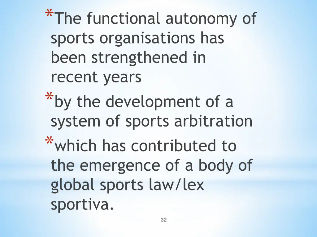 the functional autonomy of sports organisations