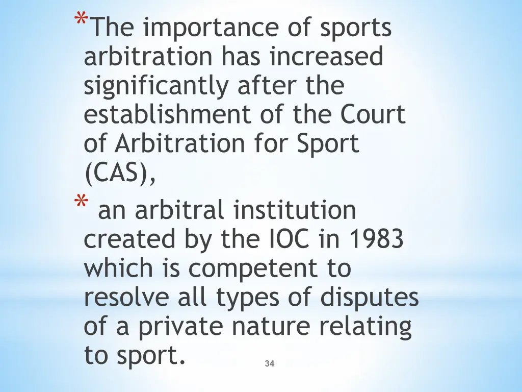the importance of sports arbitration