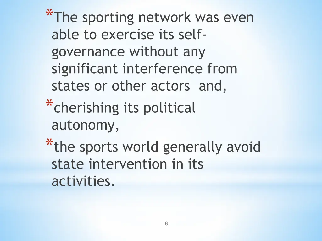 the sporting network was even able to exercise