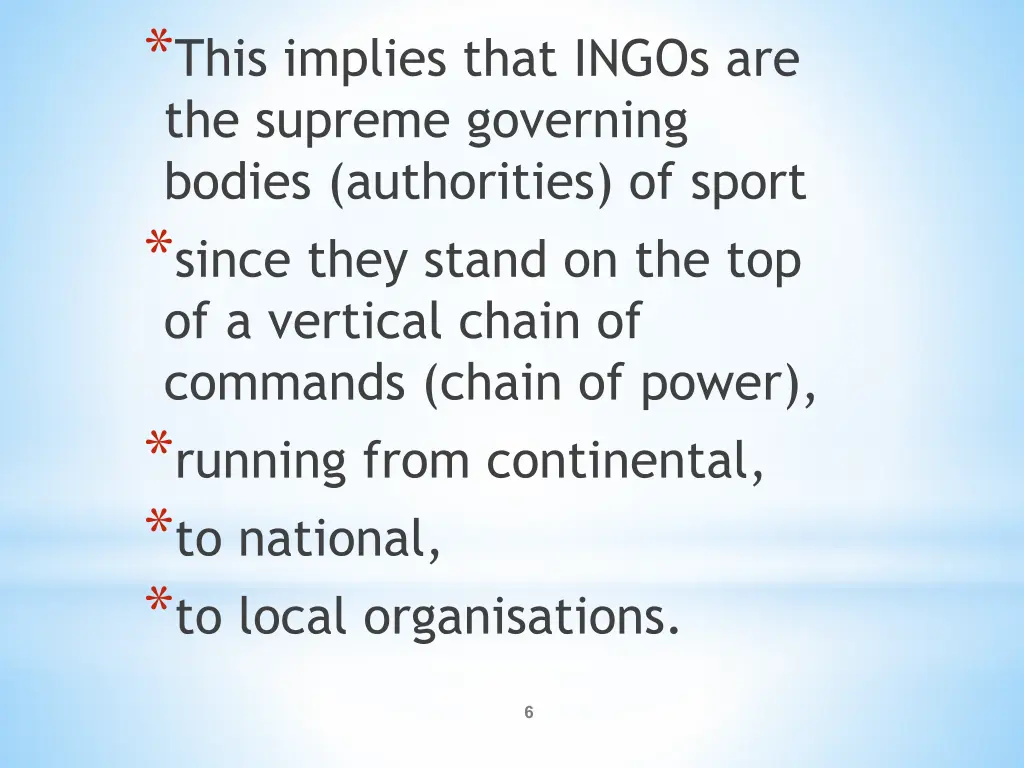 this implies that ingos are the supreme governing