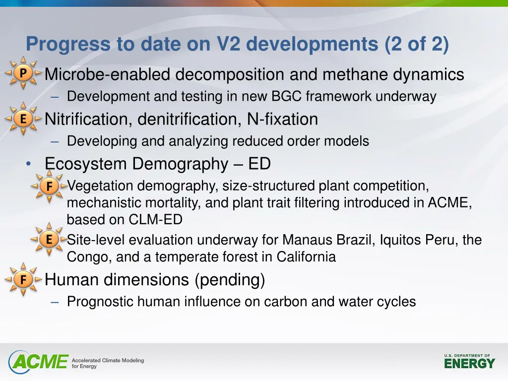 progress to date on v2 developments 2 of 2