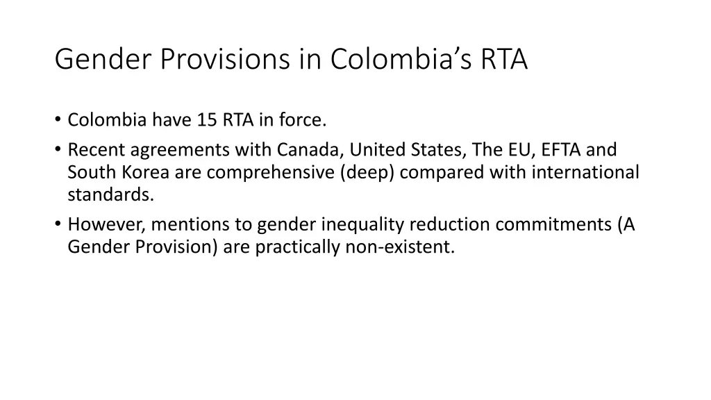 gender provisions in colombia s rta