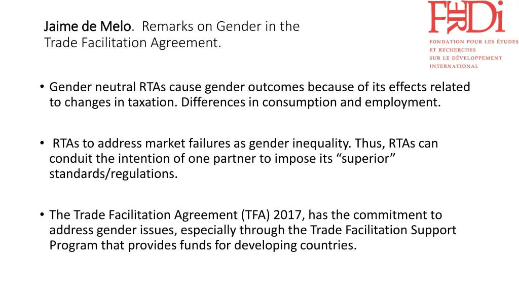 jaime jaime de trade facilitation agreement