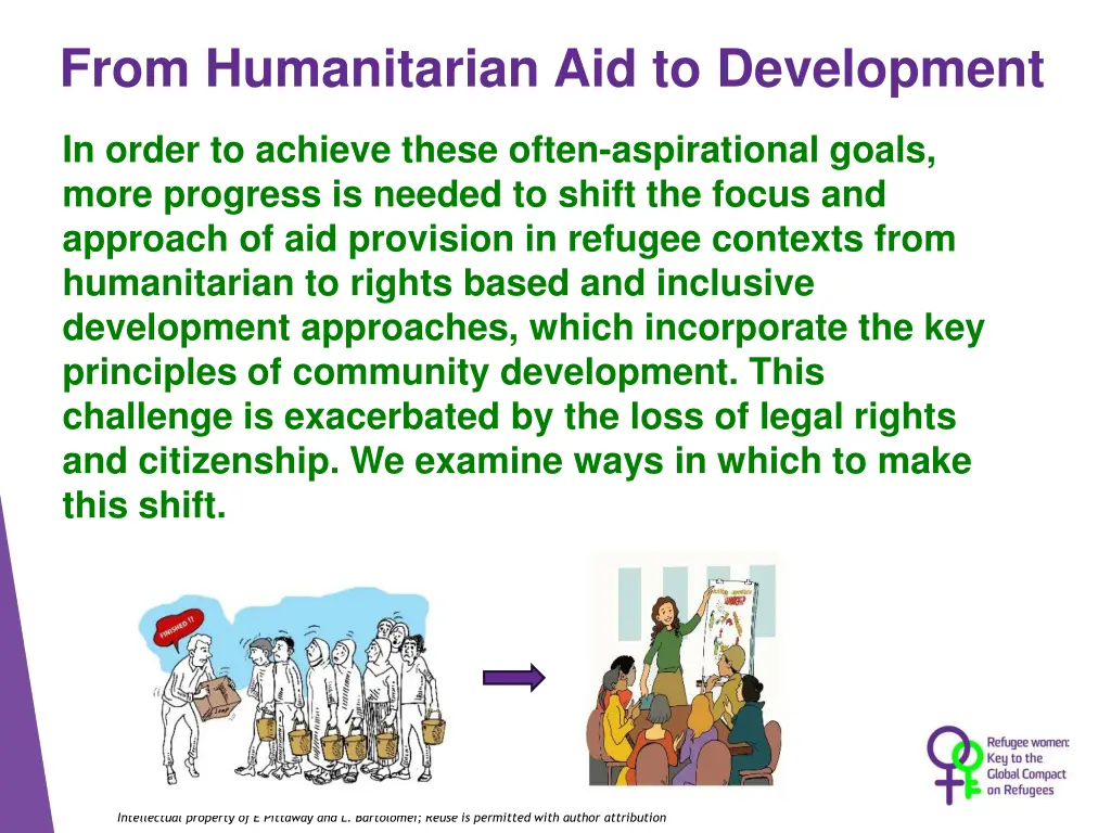 from humanitarian aid to development