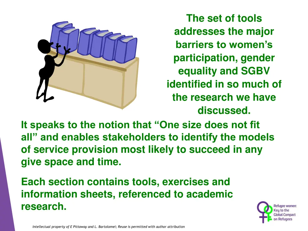 the set of tools addresses the major barriers