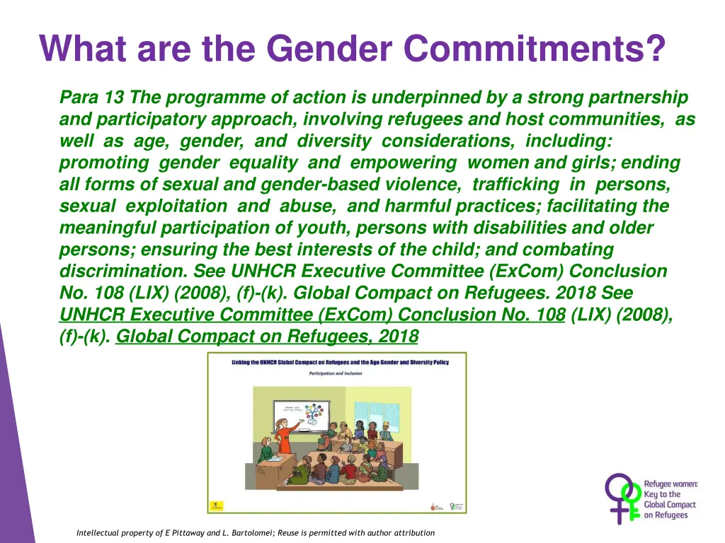what are the gender commitments