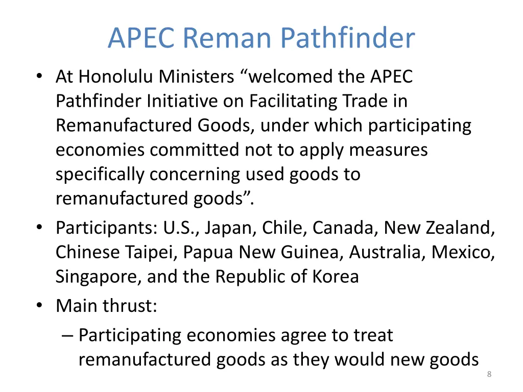 apec reman pathfinder at honolulu ministers
