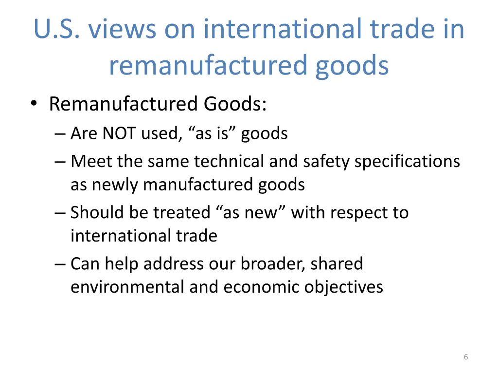 u s views on international trade
