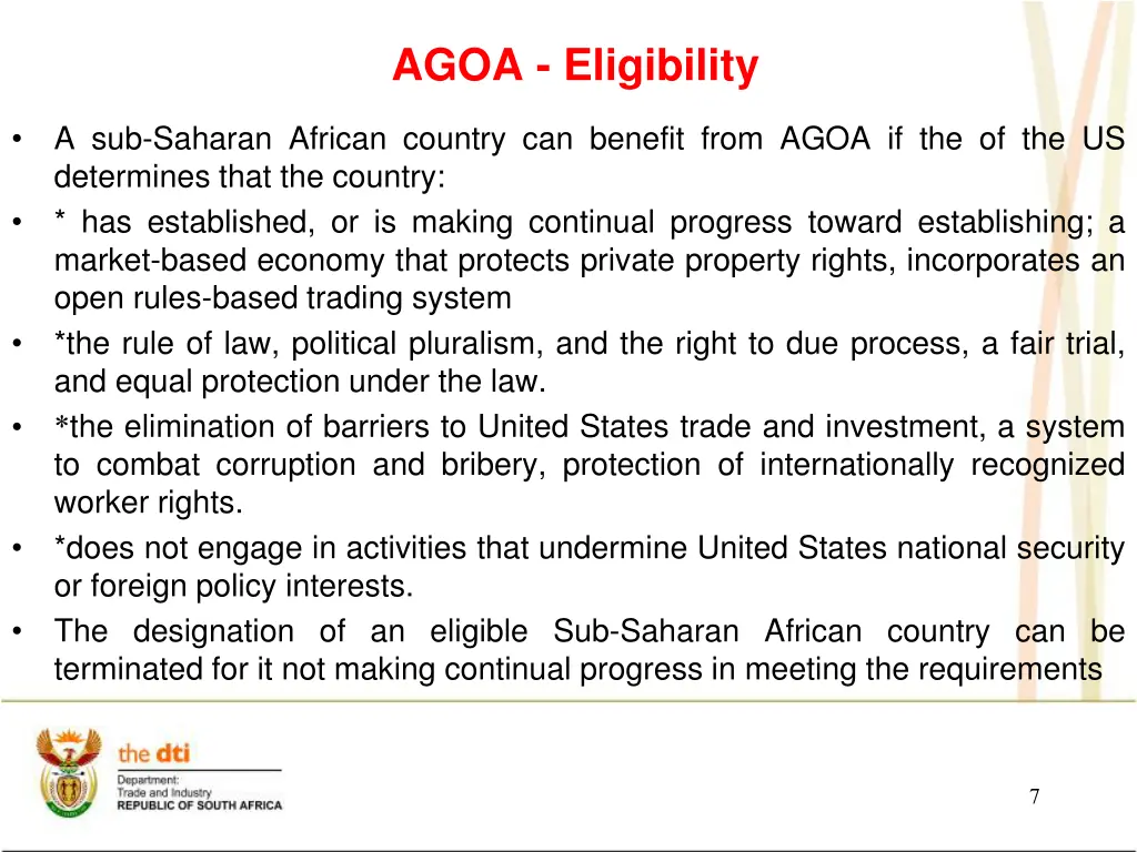 agoa eligibility