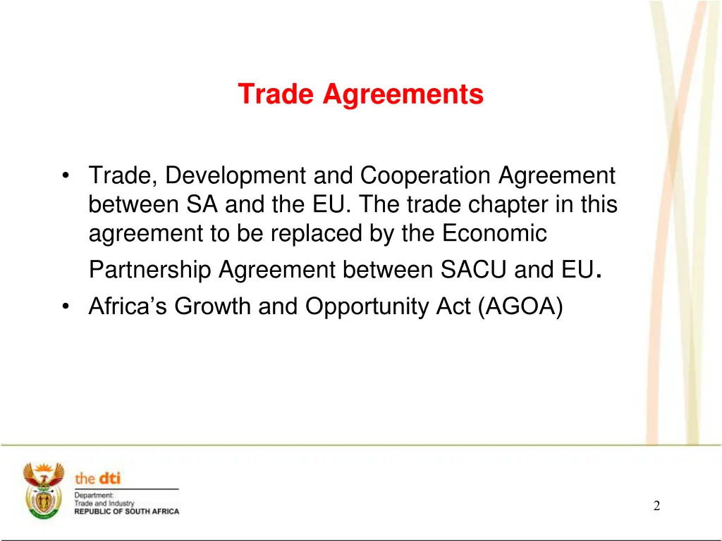 trade agreements