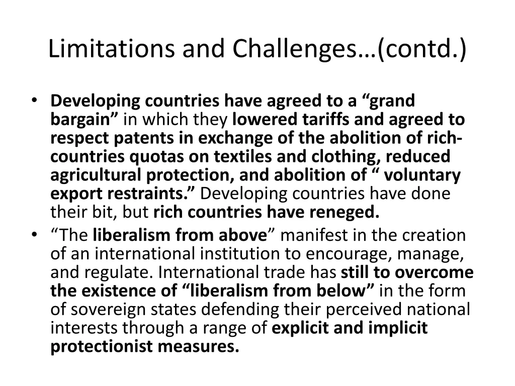 limitations and challenges contd