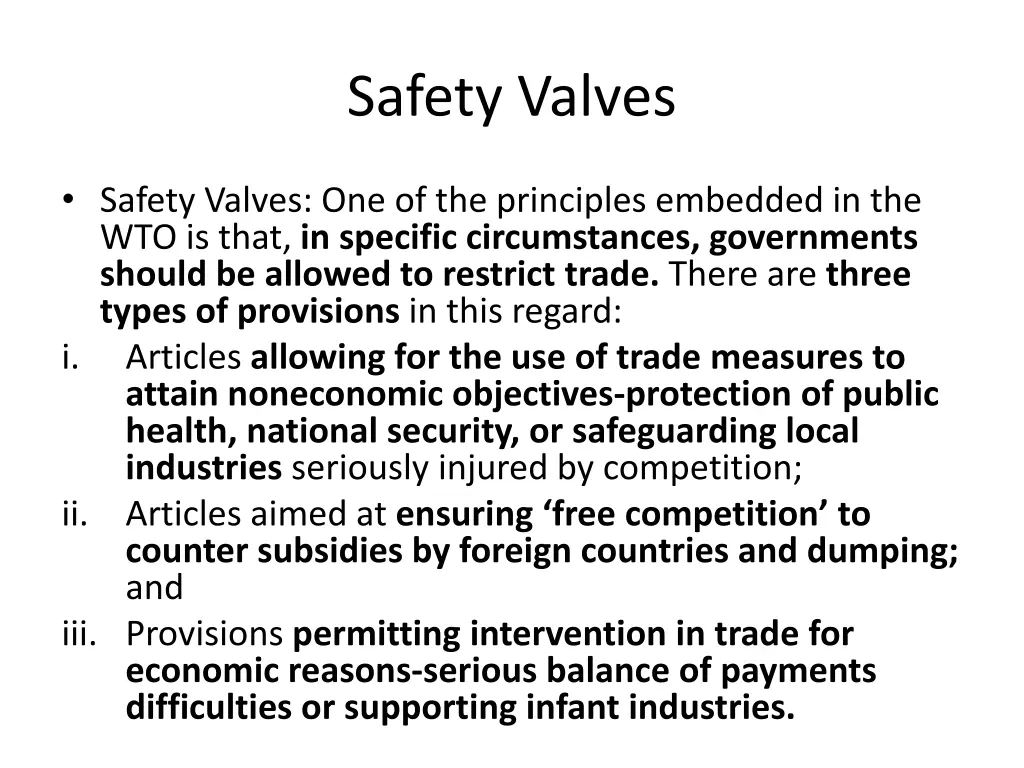 safety valves