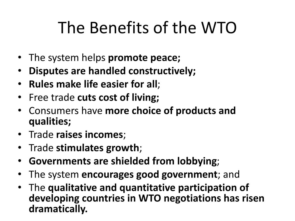 the benefits of the wto