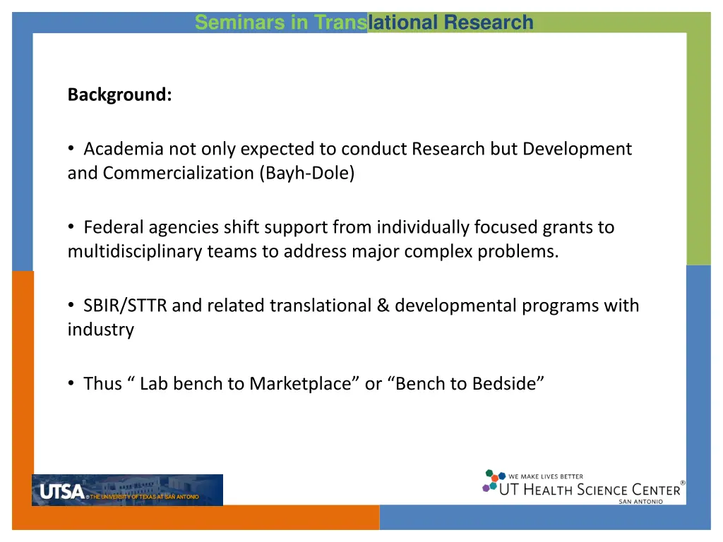 seminars in translational research 5