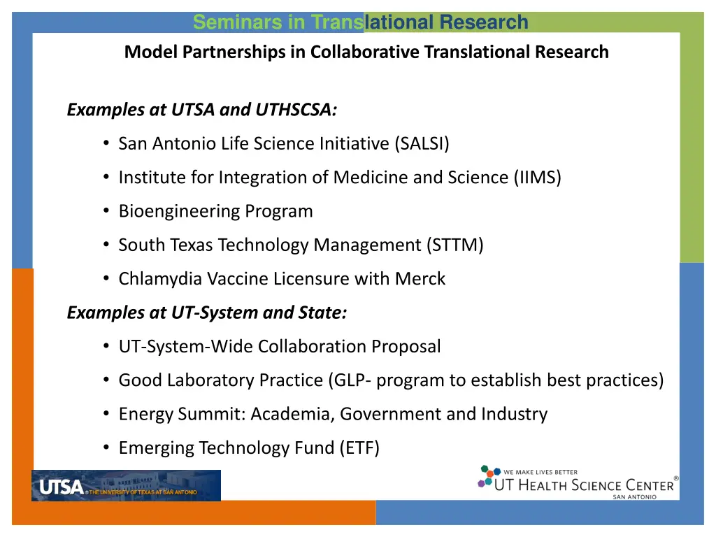 seminars in translational research model
