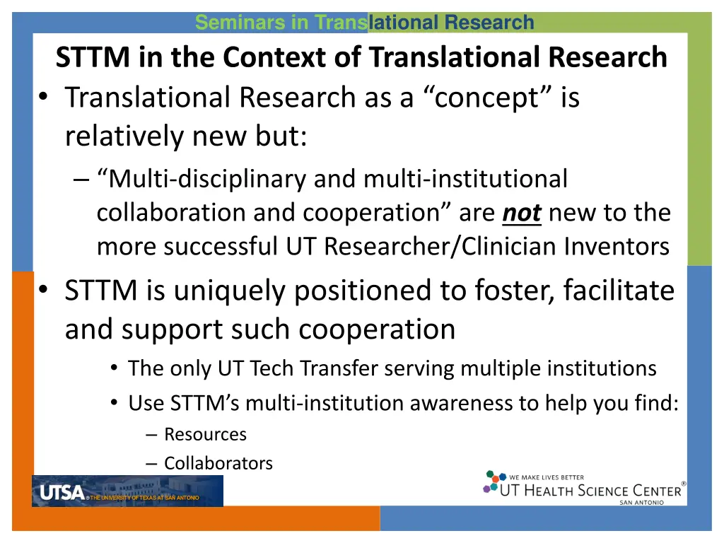 seminars in translational research sttm