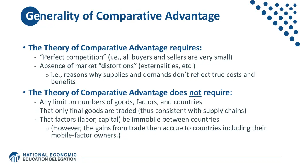 generality of comparative advantage