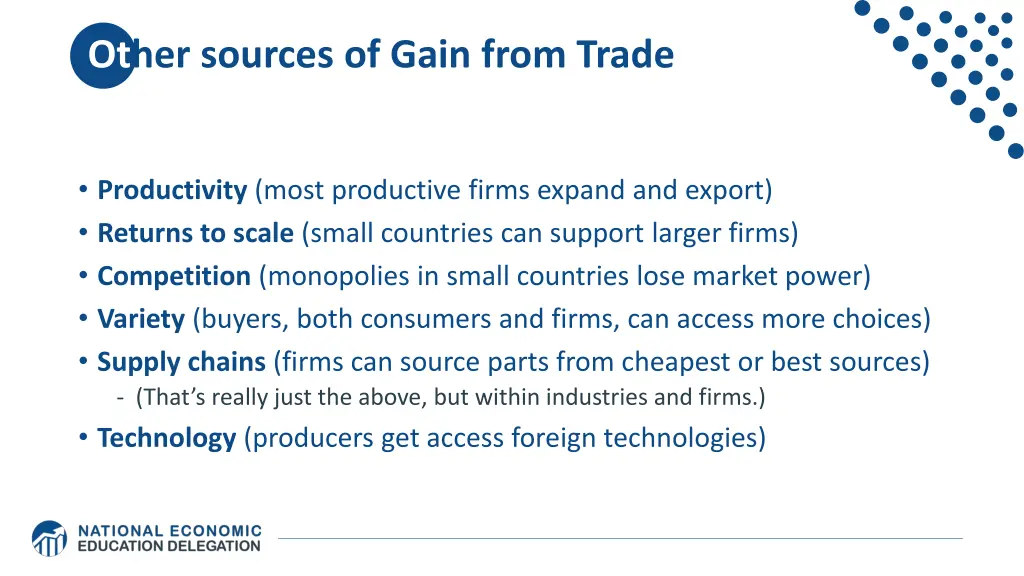 other sources of gain from trade