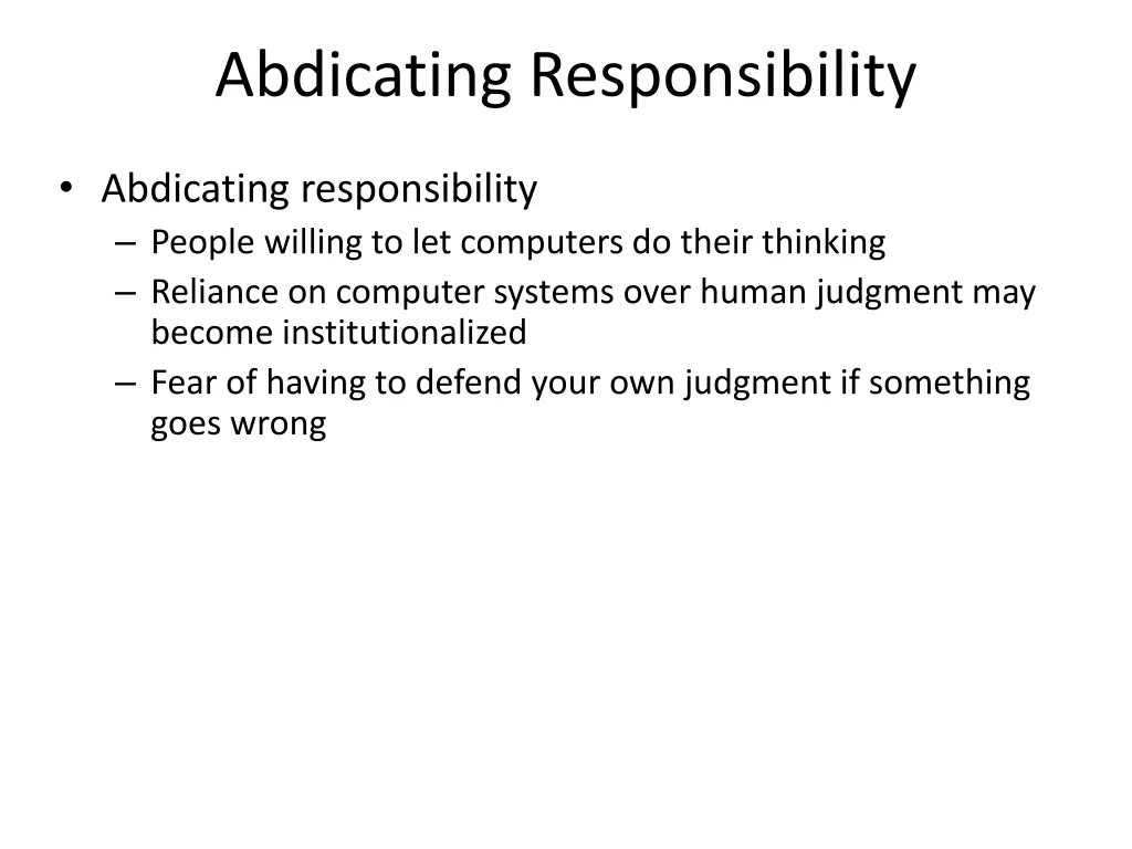 abdicating responsibility 1