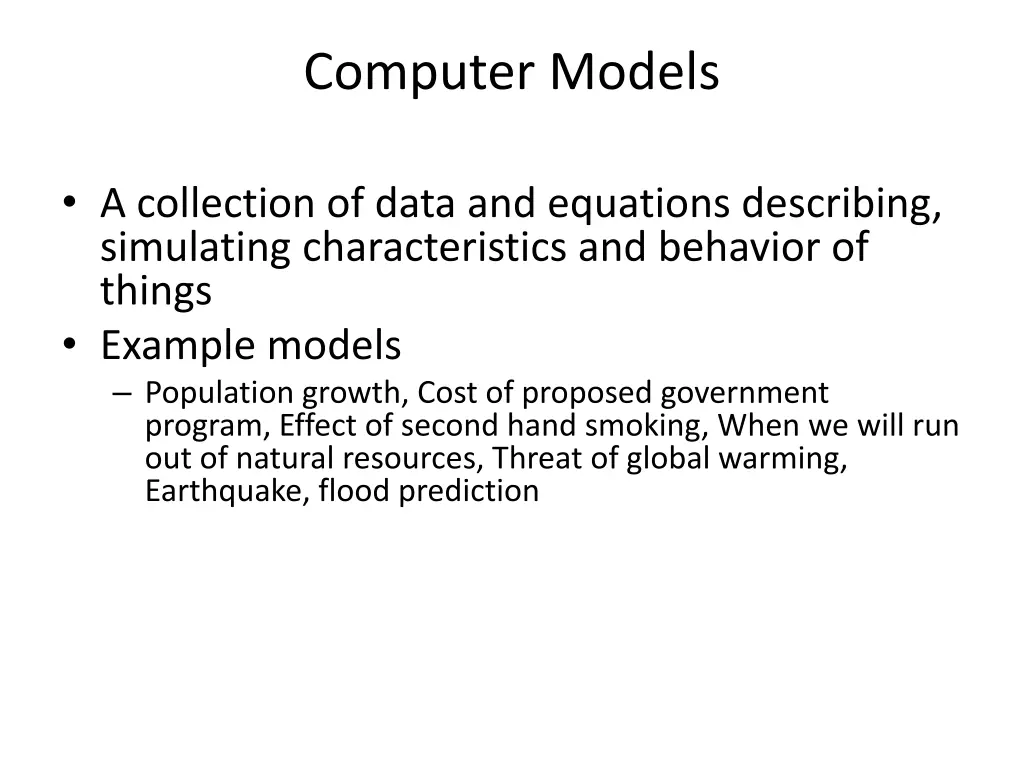 computer models