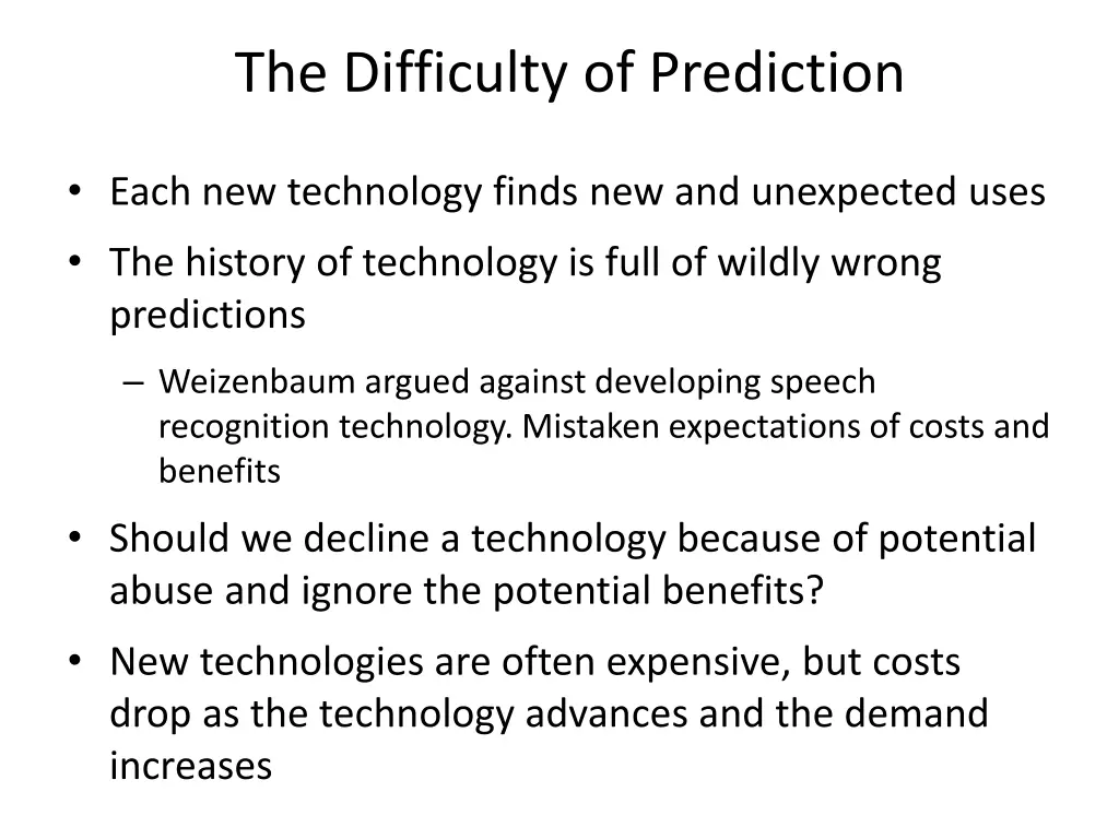the difficulty of prediction
