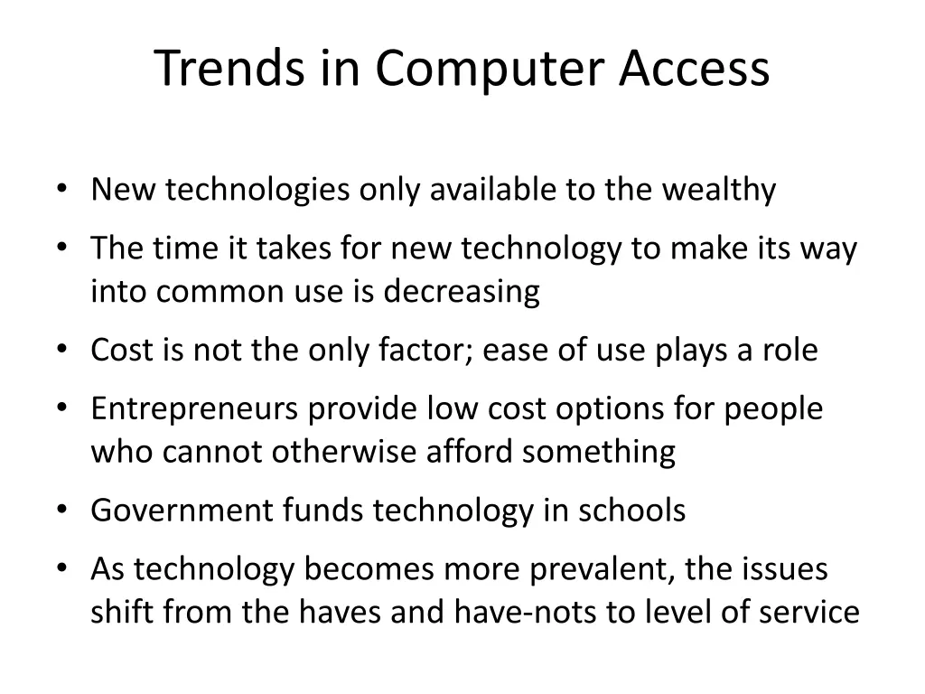 trends in computer access