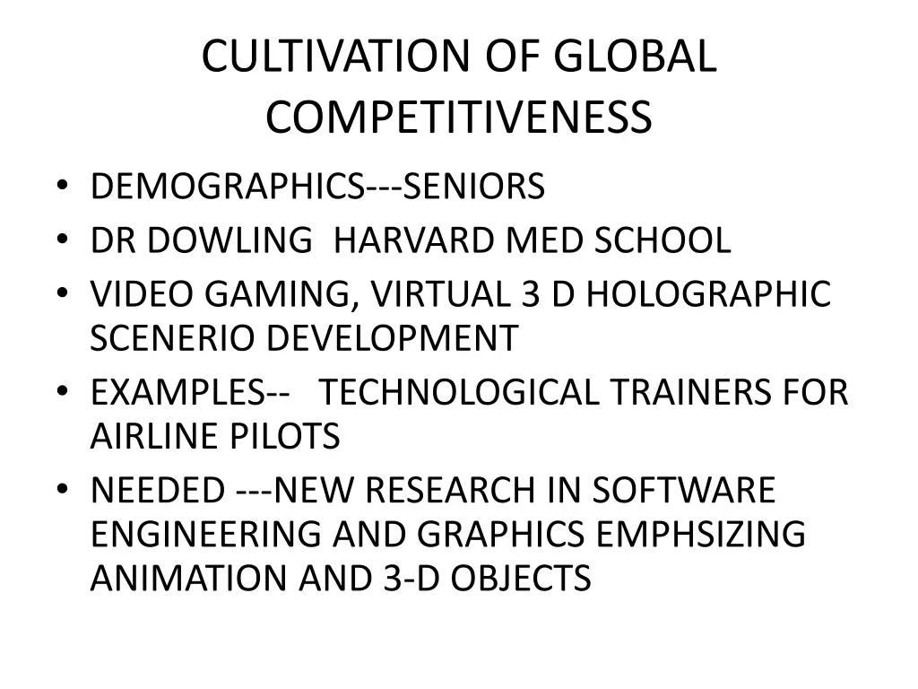 cultivation of global competitiveness 10