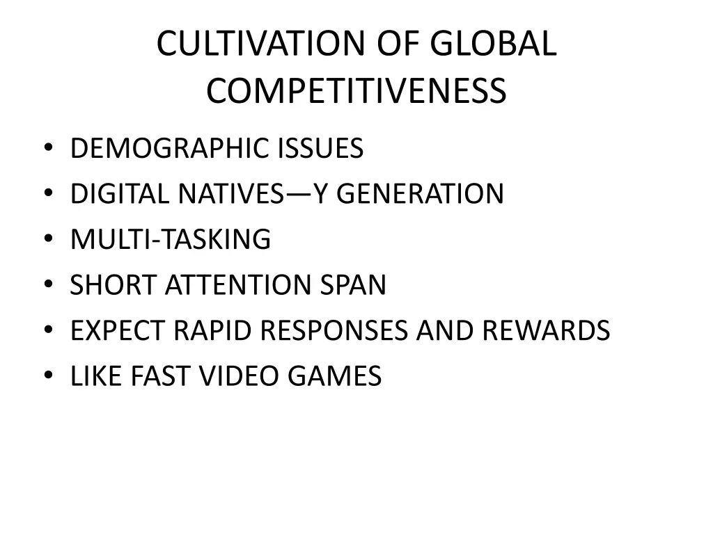 cultivation of global competitiveness 6