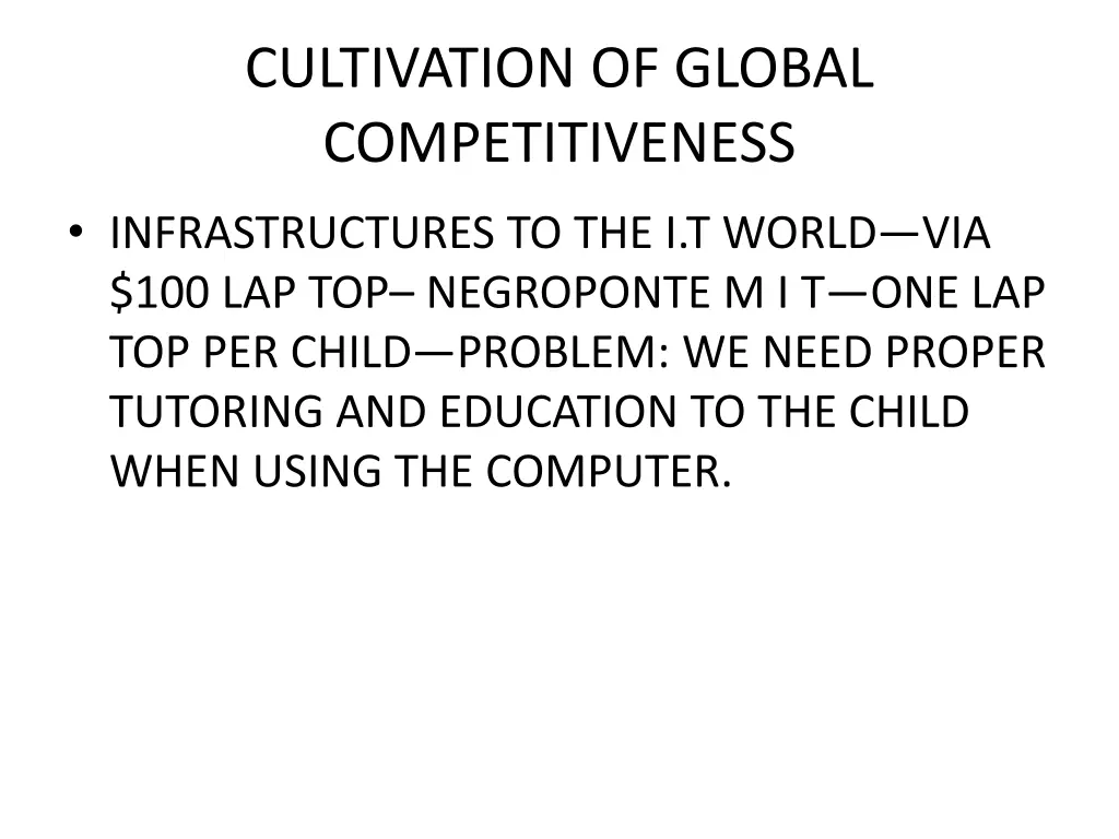 cultivation of global competitiveness 9