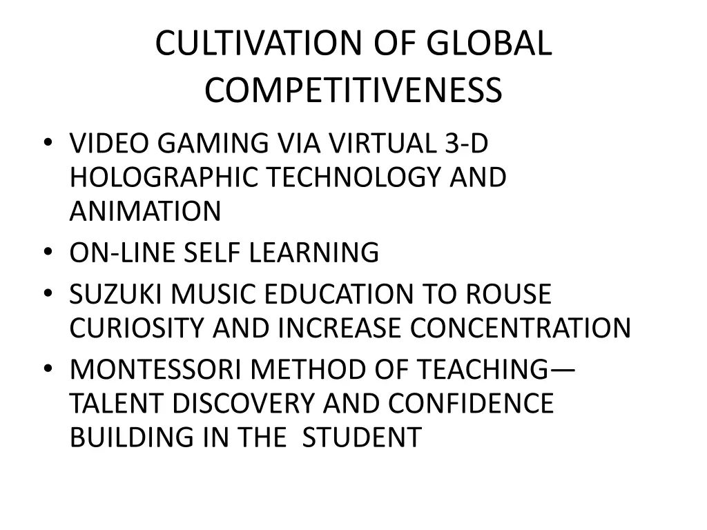 cultivation of global competitiveness video