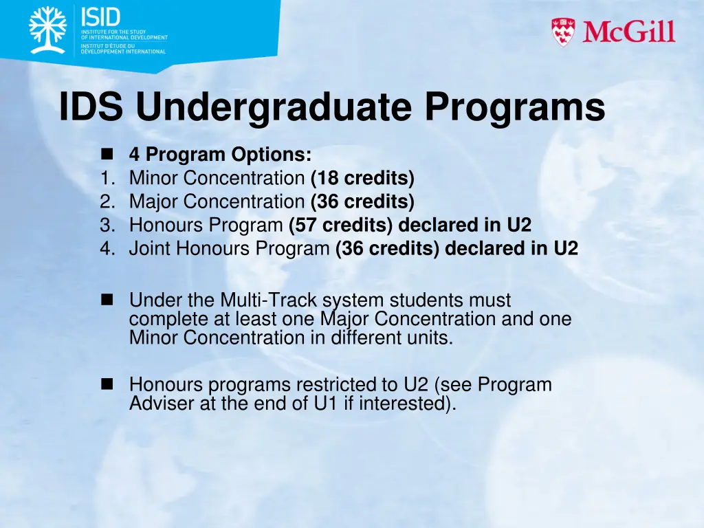 ids undergraduate programs