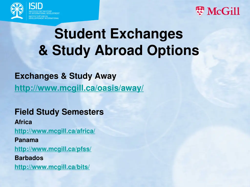 student exchanges study abroad options