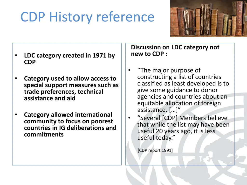 cdp history reference
