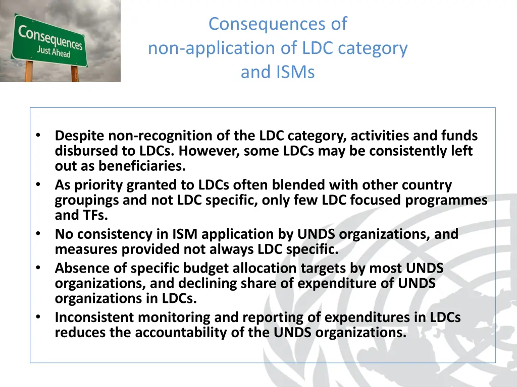 consequences of non application of ldc category