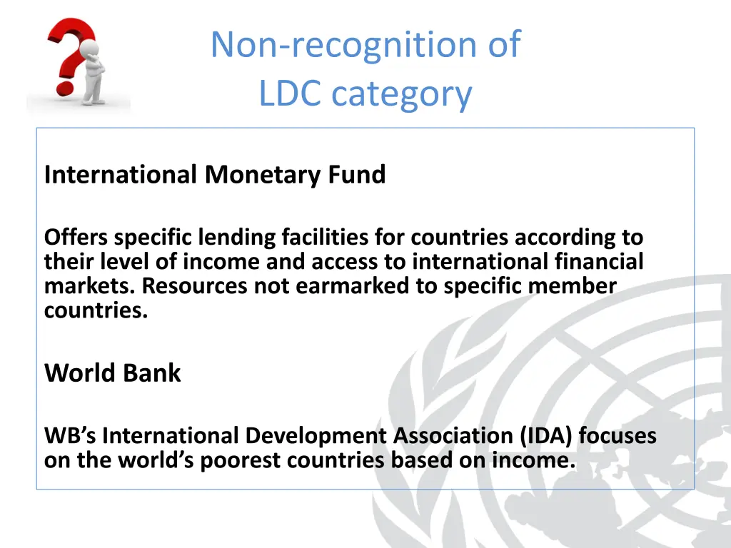 non recognition of ldc category