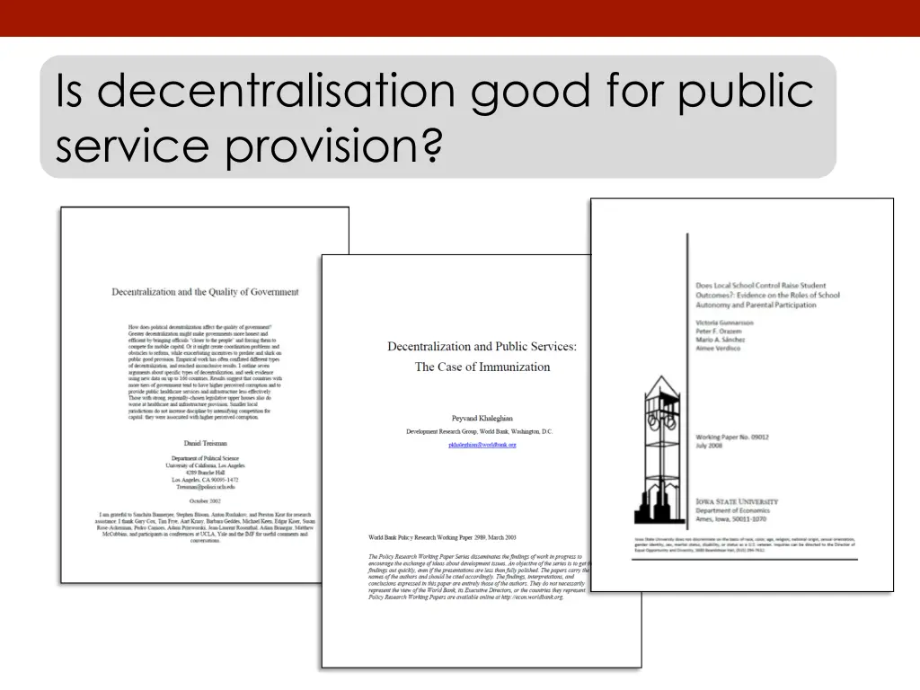 is decentralisation good for public service