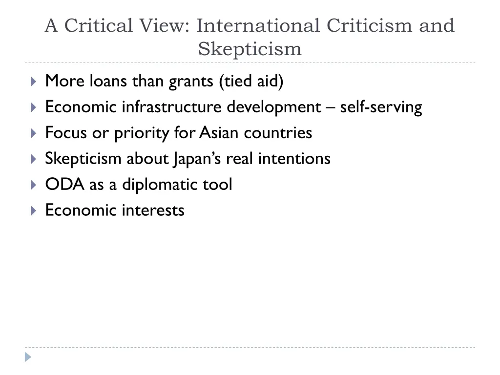 a critical view international criticism
