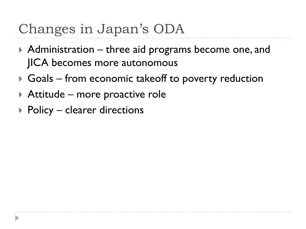 changes in japan s oda