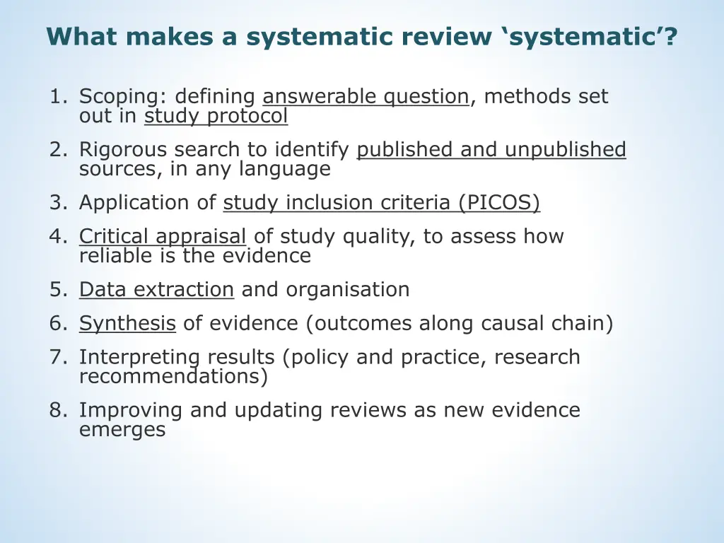 what makes a systematic review systematic