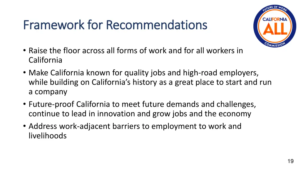 framework for recommendations framework
