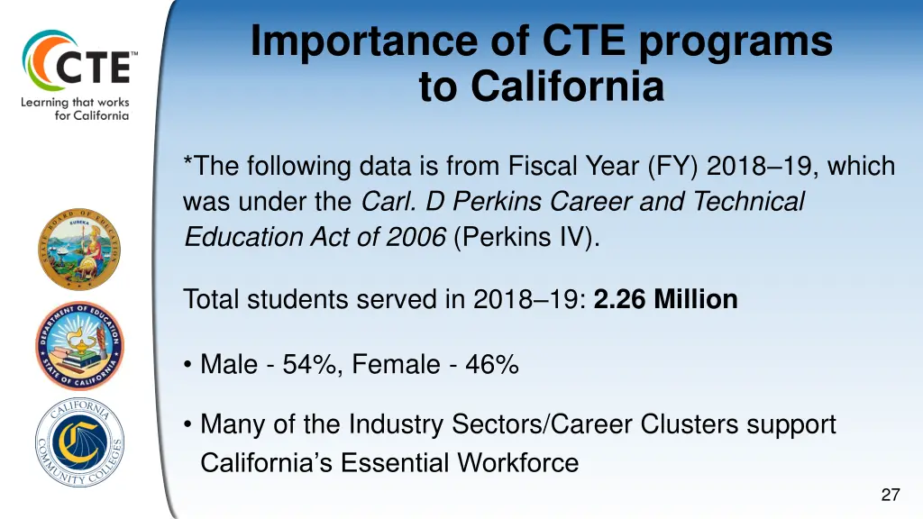 importance of cte programs to california